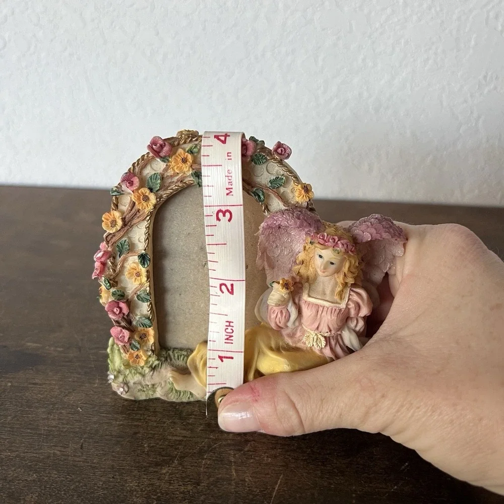 Vintage‎ Angel Fairy Ceramic Photo Picture Frame Miniature